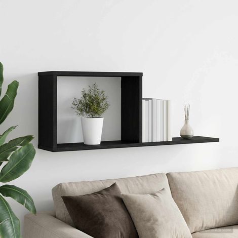 vidaXL Floating Shelves Black Oak 80 x 15 x 30 cm Engineered Wood (1/5)