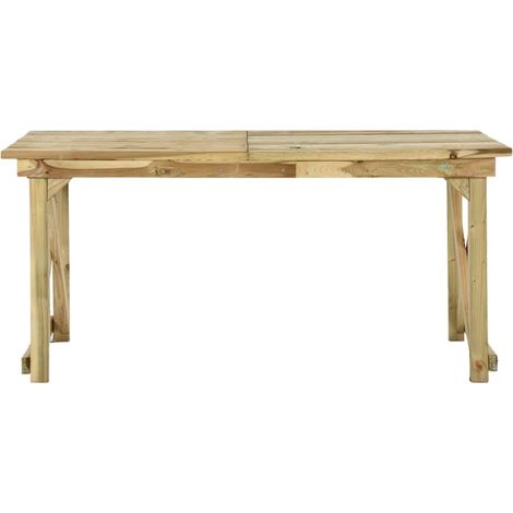 vidaXL Mesa de jardín de madera 160x79x75 cm (1/2)