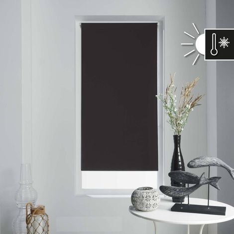 Douceur D'Intérieur – Store enrouleur occultant 90x180 cm noir – 100% polyester – Compatible fenêtres alu, bois, PVC – Montage sans perçage (1/3)
