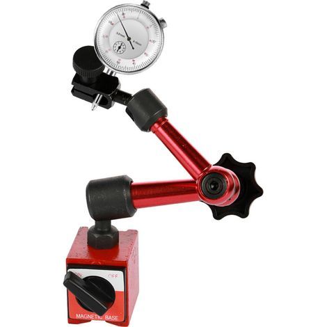 Werkzeugset mit runder Messuhr aus Metall und flexibler Mini-Magnetfußhalterung (1/5)