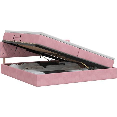 Maison Exclusive - Letto con Contenitore con testiera Rosa 200 x 200 cm Velluto (1/5)