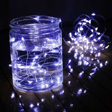 Trade Shop - Striscia 3 Metri Strip Led Bobina Flessibile A Batterie Filo Di Rame Luce -