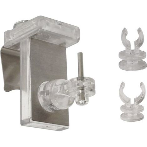 Support Clipvit 3-en-1 Fixation Polyvalente Translucide Et Chromée 3-en-1 - Mobois
