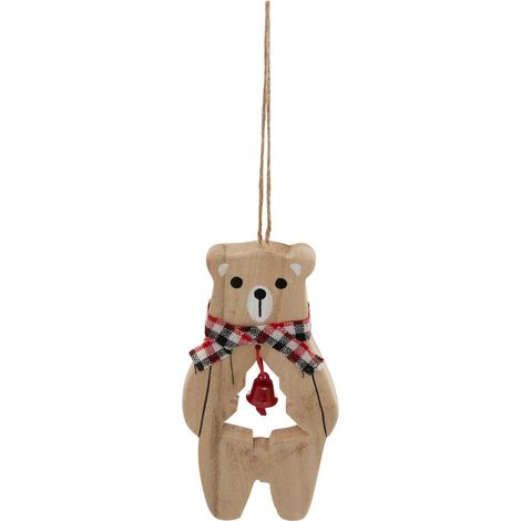 Campana orso in legno sdn 13cm - Feeric lights & christmas