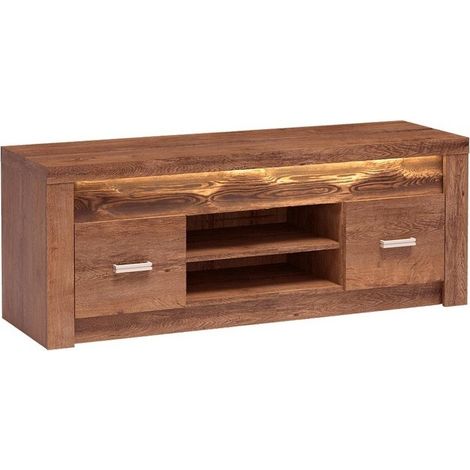 Meuble TV Serfeno 106, Frêne, Le nombre de portes: 2, Nombre de tiroirs: 0, 137x53x42cm