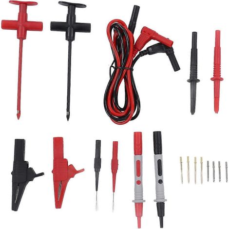 Multimeter-Messleitungen-Set mit Krokodilklemmen, Bananensteckern, Prüfkabel und Kfz-Elektrik-Reparaturset