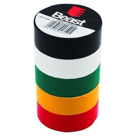 NASTRO ISOLANTE COLORATO 19 mm x 10 m 5 pezzi beast