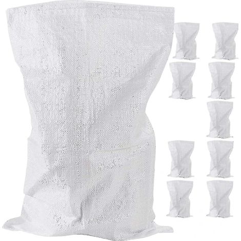 Sac de rangement, lot de 10 unités, en polypropylène blanc, pour vêtements, voyages et placards.-AquaForge (1/3)