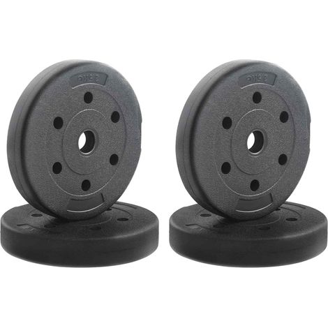 Weight Plates 4 pcs 10 kg Black Cemment and Iron Sand Mixture vidaXL