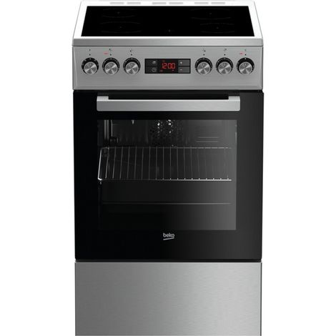 Beko – Cuisinière vitrocéramique 4 foyers – Classe énergétique A – Volume 55L – Inox – Type de plaque vitrocéramique