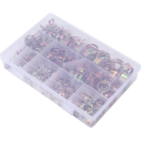 Lot de 100 pinces-ressort de serrage pour tuyau d'air, conduite d'eau et ligne de carburant automobile (1/5)