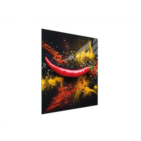 Glasschneidebrett 45x52 Chili