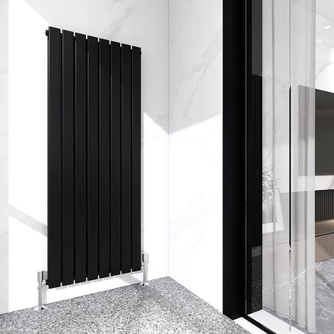 1600 x 544mm Double Designer Flat Panel Central Heating Radiator MATT BLACK