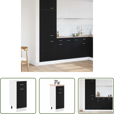 Schrank - Hängeschrank mit Regal Schwarz Eichen-Optik 30 x 46 x 81,5 cm (1/5)