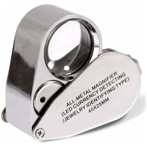 Loupe de bijoutier 40x loupe pliante pour bijoux avec lumière LED éclairée (détection de devise LED/jewlers identifiant le type Lupe) (1/5)