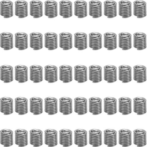 Lot de 50 inserts filetés en acier inoxydable pour réparation de trous de vis, jeu de calibrage US 2-56 2,5D (1/5)