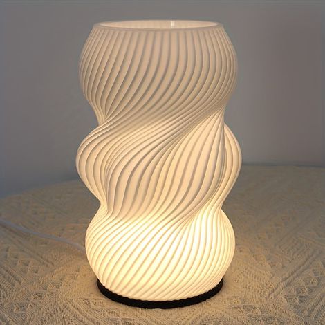 Lampe de chevet en forme vase alimentée par USB intensité variable 3 couleurs pour salon et chambre à coucher (1/5)