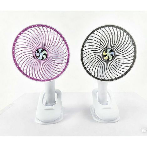 Mini ventilador de mano 2 en 1, recargable por USB, con clip y de escritorio para refrescarse en verano. (1/5)