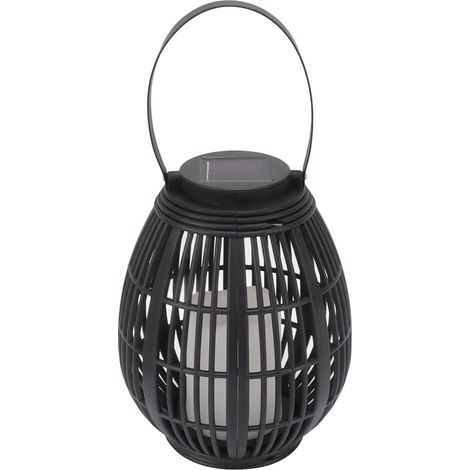 Lanterne solaire de jardin LED extérieure étanche en rotin décoratif pour terrasse, allée et cour (1/5)