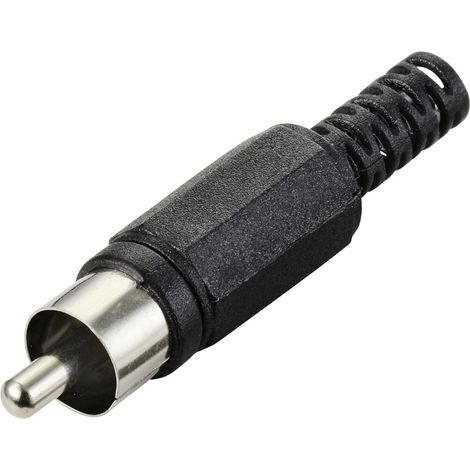 TRU COMPONENTS TC-10336008 Cinch-Steckverbinder Stecker, gerade   Schwarz 1 St.
