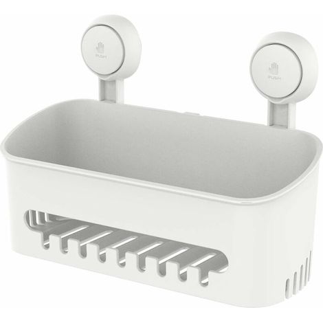 Suction Cup Shower Caddy No Drilling Reusable Suction Cup Shelf Simple Installation Load 10KG Waterproof Shower Storage for Tiles Shower Wall Bathroom & Kitchen (1/5)