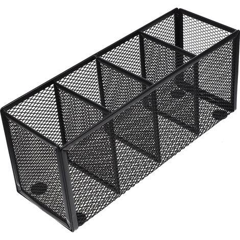Porte-crayons en maille métallique, organisateur de bureau, boîte de rangement pour fournitures de bureau (1/5)