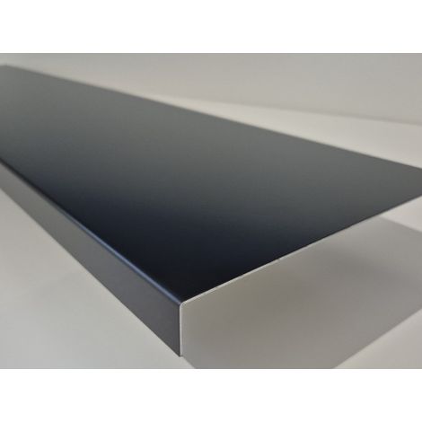 Bande de Rive Aluminium Noir Foncé RAL 9005 (1 pli, retour 30 mm, ep 1.5mm) Hauteur : 80 mm