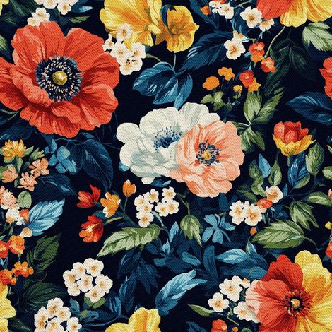 Tela decorativa para exteriores Oxford - Diseño floral colorido DX18046 (1/5)