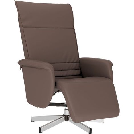 Fauteuil inclinable avec repose-pieds en similicuir marron (1/5)