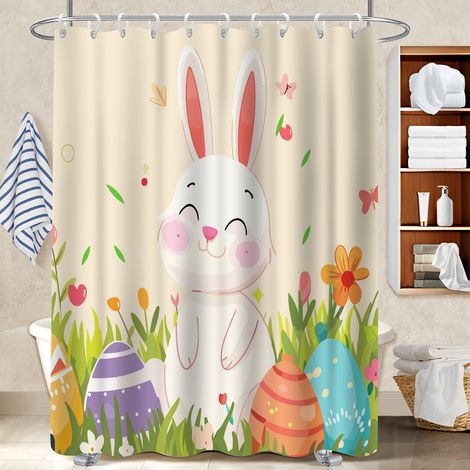 Rideau douche polyester 180x180 avec 12 œillets bâche polyester douche pour optimiser un petit espace (1/5)