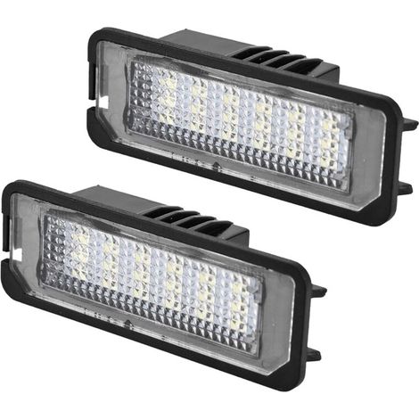 Compatible avec Golf 4 5 6 7 Polo Scirocco 18 Smd Led Plaque D'immatriculation Lampe Approbation E-mark Canbus Sans Erreur 2 Pièces (1/4)