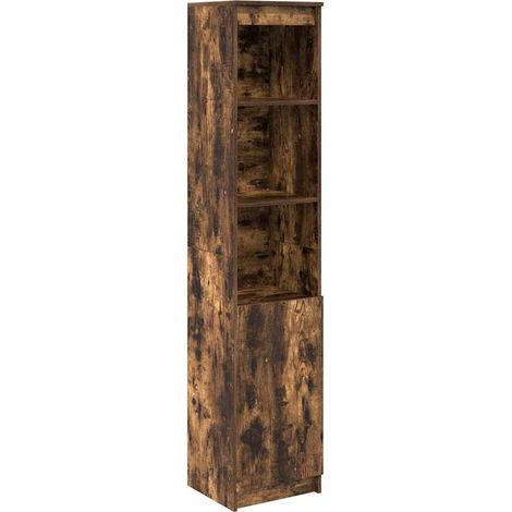 Buffet,Bahut,Meuble de Rangement haut chêne fumé 37,5x35x180 cm bois d'ingénierie CFW54849 (1/5)