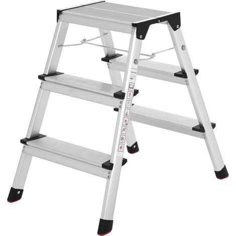 Songmics – Escabeau pliable 3 marches en alu – Capacité 150 kg – Antidérapant – Dimensions 62 x 44 x 59 cm – Léger 2,8 kg