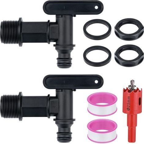 Lot de 2 Robinets pour Citerne de Pluie, 3/4\ (1/5)
