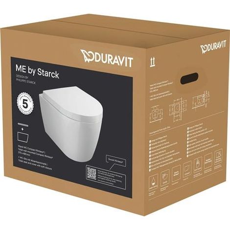 DU WWC-Set  ME by  Starck 480mm,rimless  Durafix,TS,blanco,incl.asiento  de inodoro  con caída  amortiguada,DS (1/2)