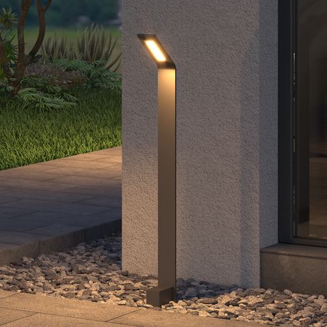 doporro Lampione da Giardino 3000K, Luminoso da Giardino IP65 Paletti Esterni Led 12.8X9.8x80.8cm in Alluminio per Giardini, Parchi, Aree Residenziali e Ingressi Pfadfinder, Sabbia grigio scuro (1/5)