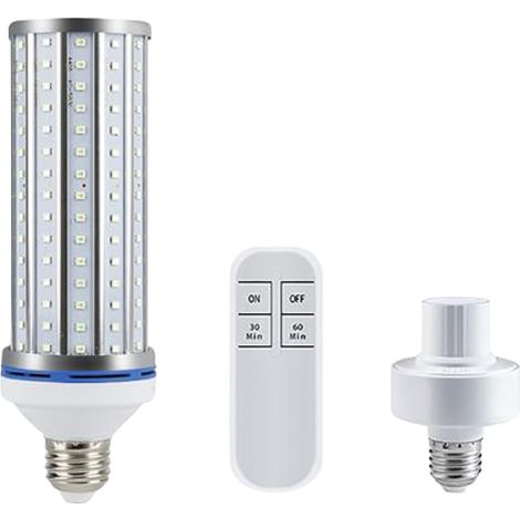 Ampoule LED maïs Super Lumineuse 60 W avec télécommande (équivalent 500 Watts) – Ampoules LED à culot E27 – Lumière du Jour 6000 K 6000 lumens, télécommande Intelligente intérieure (1/5)