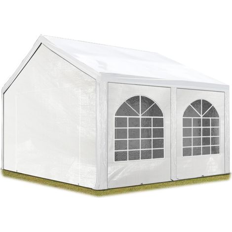 TOOLPORT 4x5 m Excellent Marquee with strong PE 450 N tarpaulin, Party Tent with fully galvanised & bolted steelframe white (1/5)
