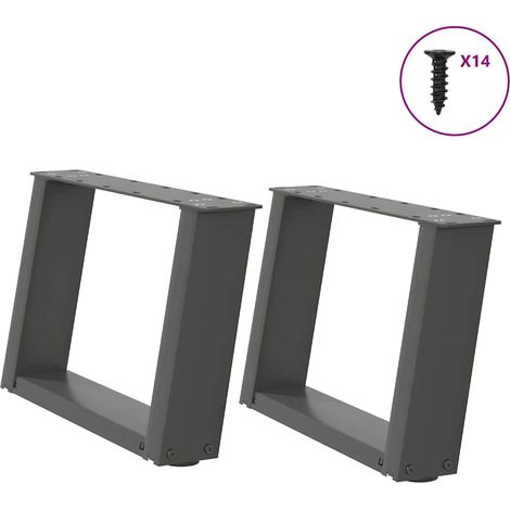 Couchtischbeine U-Form 2 Stk. Anthrazit 40x(30-31) cm Stahl