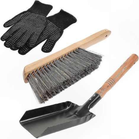 Pelle multifonctionnelle pour poêle idéale pour manipuler les cendres et le charbon de cheminée - 37 x 10 cm - Noire (1/2)