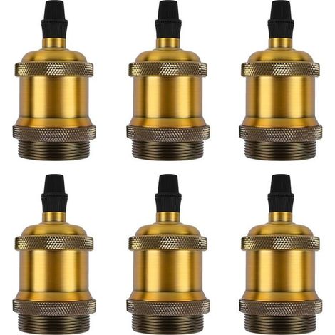 Douille E27 Vintage 6pc Douille Ampoule E27,Douille Ampoule en Aluminium,Douille Edison Rétro pour Plafonniers & Appliques Murales (1/5)