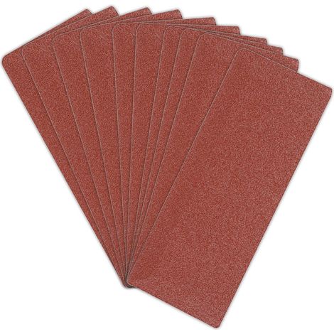 10 feuilles abrasives 1/3 pincees 93 x 230 mm - grain 80 pour poncages