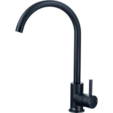 Deva Indi Kitchen Sink Mixer Tap - Matt Black (1/5)