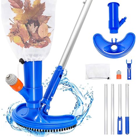 Aspirateur de piscine, 160 cm, Avec manche télescopique en aluminium, brosse incurvée élargie, aspirateur pour piscines, bassins et spas (1/5)