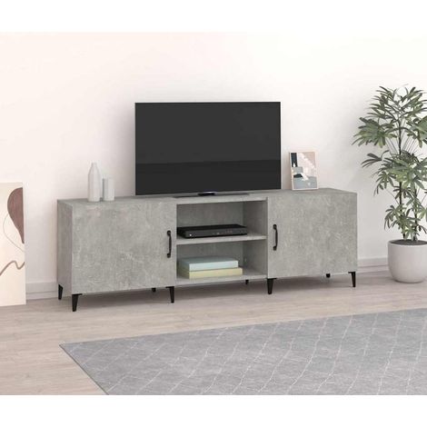 vidaXL TV Cabinet Concrete Grey 150x30x50 cm Engineered Wood (1/5)