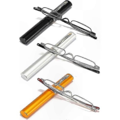 Set mit 6 Miniatur-Lesebrillen aus Metall mit Etui, leicht und praktisch zum Mitnehmen (1/2)