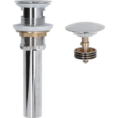 Bouchon vidange anti-fuite – installation simple – haute dureté – anti-colmatage avec trop-plein – argent – toilette / cuisine