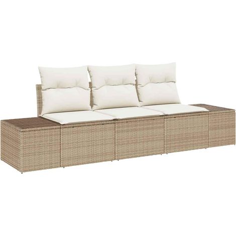 Maison Exclusive - Gartensofa-set mit Speicher 3 pcs Beige und Cr