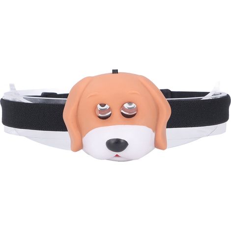 Lampe frontale LED portable et écologique pour enfants, motif chien mignon. Idéale pour les activités de plein air. (1/5)