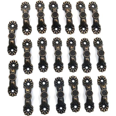 20Pcs Practical Decorative Door Handles 37x10mm Antique Furniture Handles Wooden Jewelry Box Knobs Kitchen Drawer Pulls and Handles
